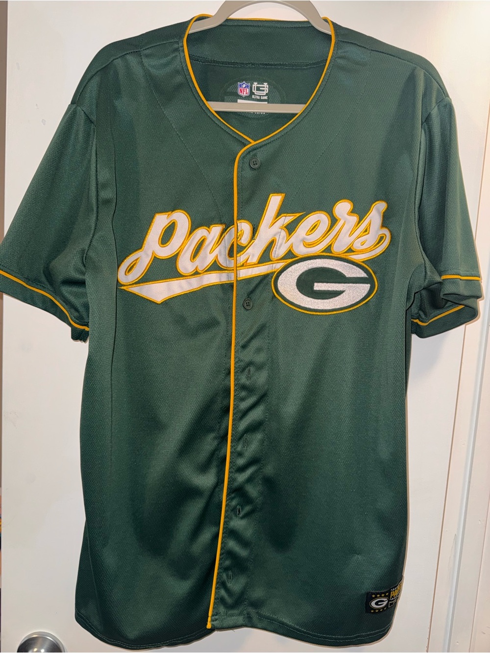 Ultra Game Adult's NFL Official Button Down Baseball Mesh Jersey Shirt